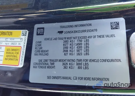 2024 Chevrolet Suburban 4Wd Ls из США, поврежденный, VIN 1GNSKBKD1RR153470